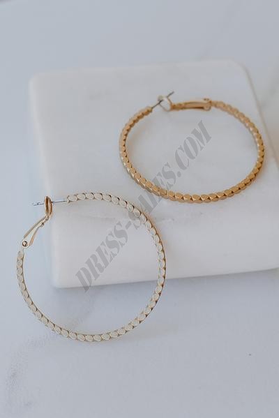 On Discount ● Madison Gold Textured Small Hoop Earrings ● Dress Up - -3