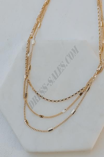 On Discount ● Nicole Gold Layered Necklace ● Dress Up - -1