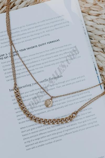On Discount ● Macey Gold Layered Chain Necklace ● Dress Up - -3
