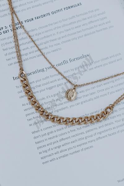 On Discount ● Macey Gold Layered Chain Necklace ● Dress Up - -1