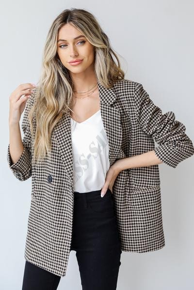 Miss Punctuality Houndstooth Blazer ● Dress Up Sales - -2