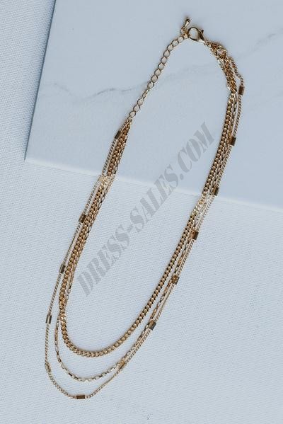 On Discount ● Emma Gold Layered Necklace ● Dress Up - -3