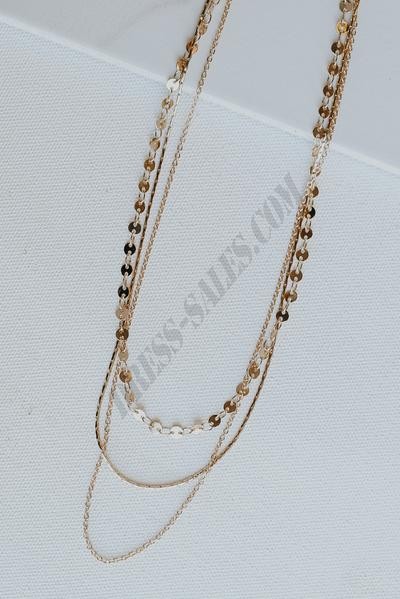 On Discount ● Lola Gold Layered Chain Necklace ● Dress Up - -1