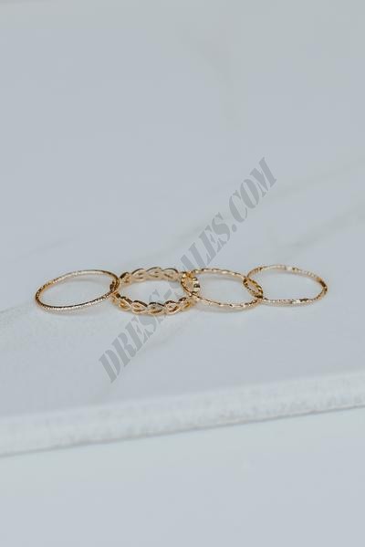 On Discount ● Abigail Gold Ring Set ● Dress Up - -3