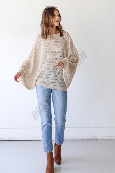 On Discount ● Breezy Mornings Loose Knit Sweater ● Dress Up - -2