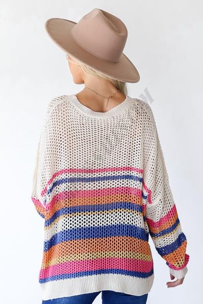 On Discount ● Warm Feelings Striped Loose Knit Sweater ● Dress Up - -9