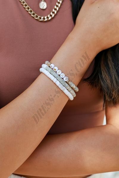 On Discount ● Grey I Love Savannah Beaded Bracelet Set ● Dress Up - -2