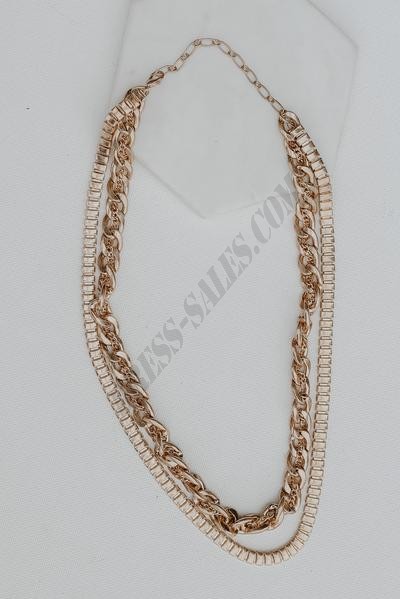 On Discount ● Callie Gold Layered Chain Necklace ● Dress Up - -3