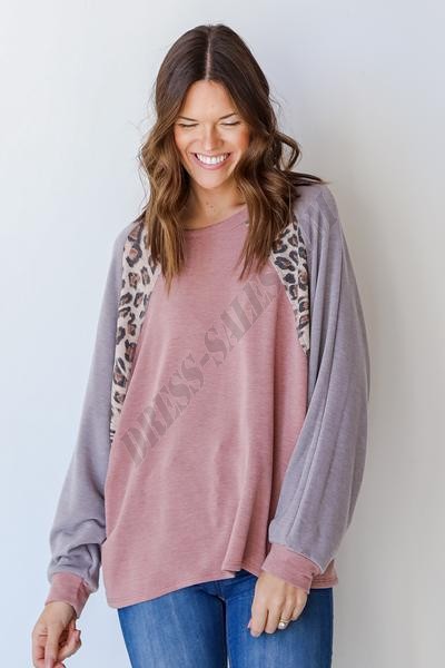 Get With It Leopard Color Block Top ● Dress Up Sales - -1