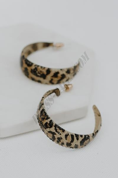 On Discount ● Molly Leopard Hoop Earrings ● Dress Up - -3