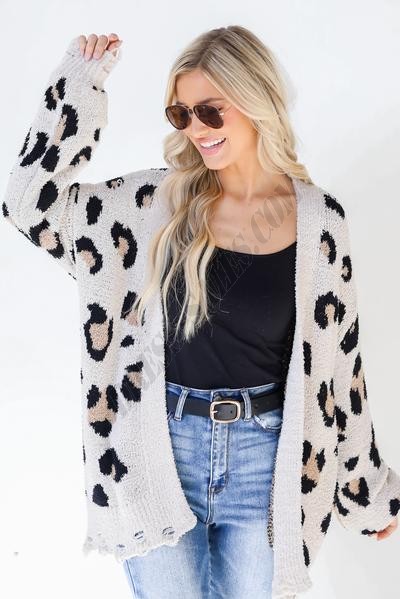 On Discount ● That Cozy Feeling Leopard Sweater Cardigan ● Dress Up - -1