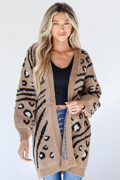 On Discount ● Earn Your Spot Leopard Sweater Cardigan ● Dress Up - -1