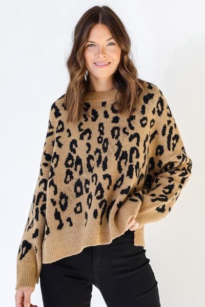 On Discount ● Wild And Cozy Leopard Sweater ● Dress Up - -0
