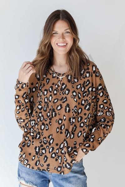 On Discount ● In The Wild Leopard Knit Top ● Dress Up - -1