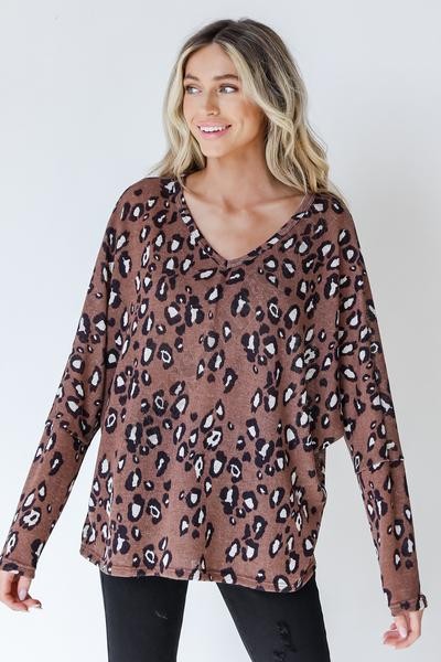 On Discount ● In The Wild Leopard Knit Top ● Dress Up - -3