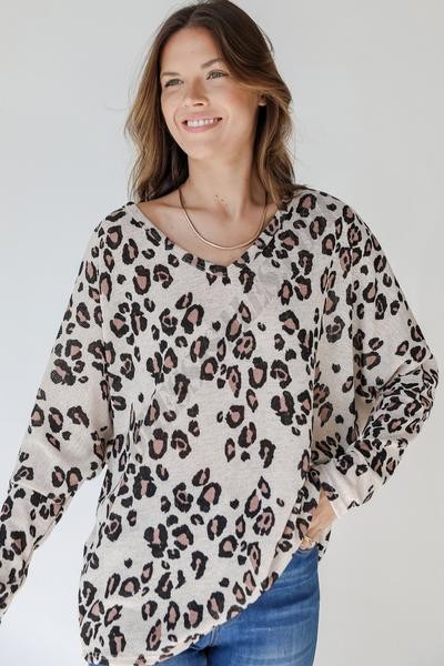 On Discount ● In The Wild Leopard Knit Top ● Dress Up - -2