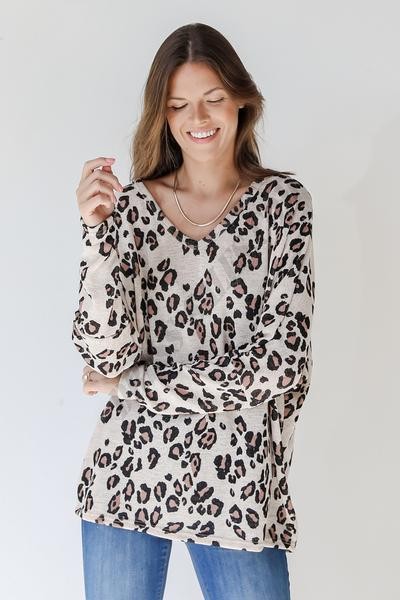 On Discount ● In The Wild Leopard Knit Top ● Dress Up - -6