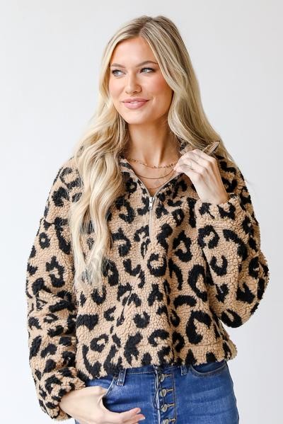 On Discount ● Snuggle Up Leopard Quarter Zip Pullover ● Dress Up - -5