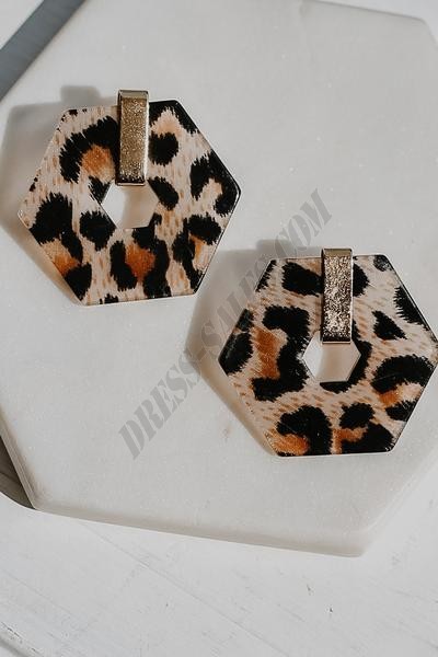 On Discount ● Emma Leopard Statement Earrings ● Dress Up - -0