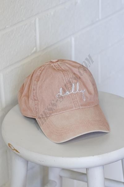 Dolly Script Embroidered Hat ● Dress Up Sales - -4