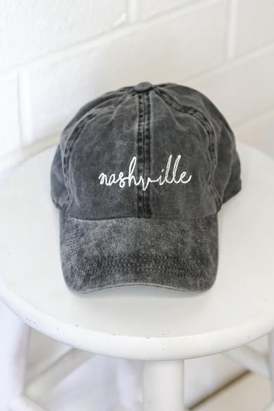 Nashville Script Embroidered Hat ● Dress Up Sales - -1