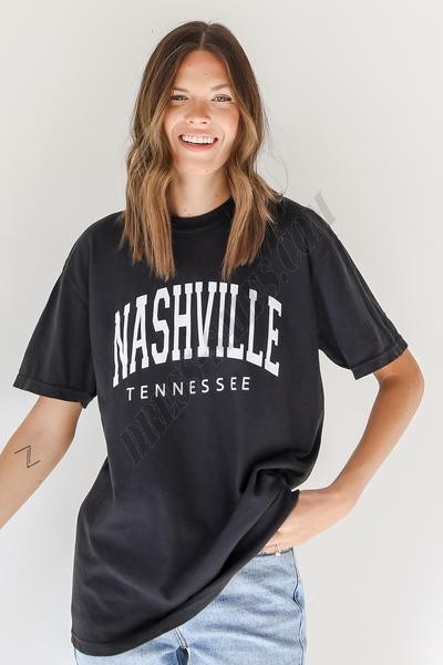 Black Nashville Tee ● Dress Up Sales - -0