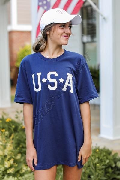 On Discount ● USA Star Graphic Tee ● Dress Up - -0