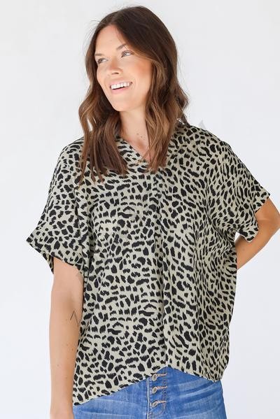On Discount ● Delightfully Wild Leopard Blouse ● Dress Up - -1
