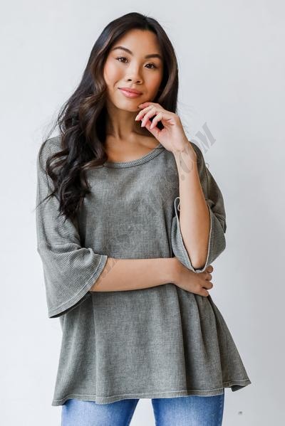 The Essential Waffle Knit Tee ● Dress Up Sales - -0