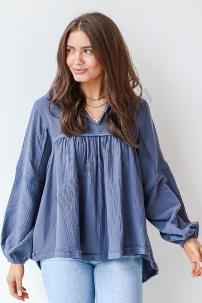 On Discount ● Don't Mind Me Linen Babydoll Blouse ● Dress Up - -10