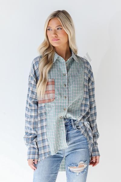 On Discount ● Patchwork Oversized Flannel ● Dress Up - -2