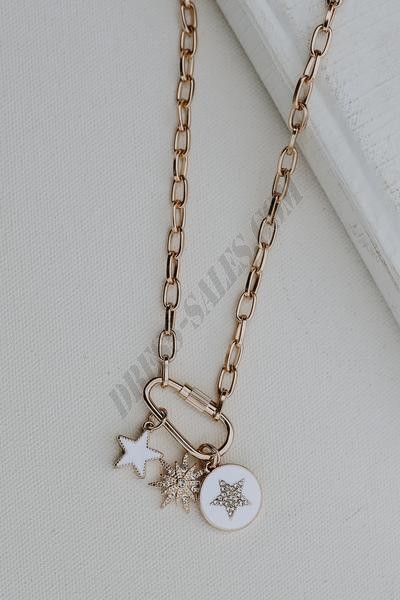 On Discount ● Star Rhinestone Gold Charm Necklace ● Dress Up - -2