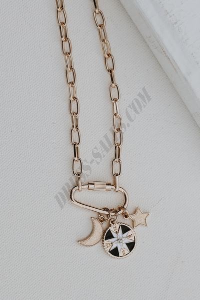 On Discount ● Star + Moon Gold Charm Necklace ● Dress Up - -3
