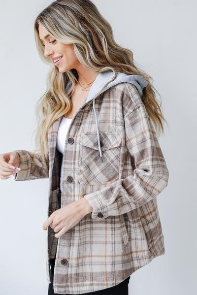 Mountain Weekend Hooded Shacket ● Dress Up Sales - -5