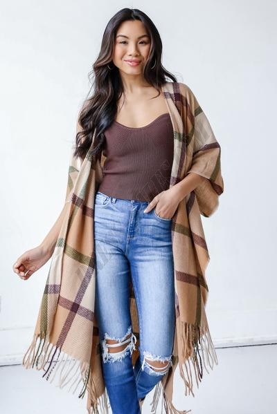On Discount ● Fireside Memories Plaid Poncho ● Dress Up - -1