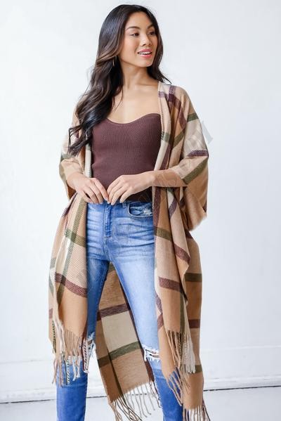 On Discount ● Fireside Memories Plaid Poncho ● Dress Up - -0