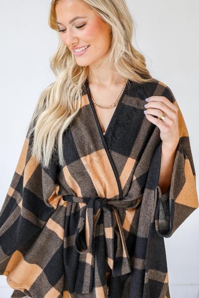 On Discount ● Holding On To You Plaid Poncho ● Dress Up - -5