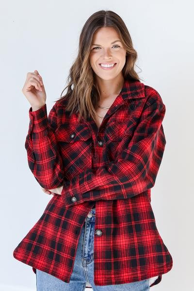 Cozy On By Sherpa Shacket ● Dress Up Sales - -2