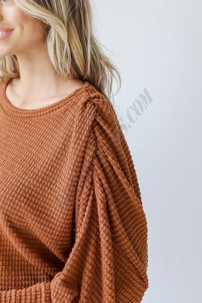 Rest Day Waffle Knit Top ● Dress Up Sales - -1