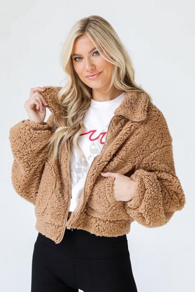 Cozy For Yourself Sherpa Jacket ● Dress Up Sales - -5