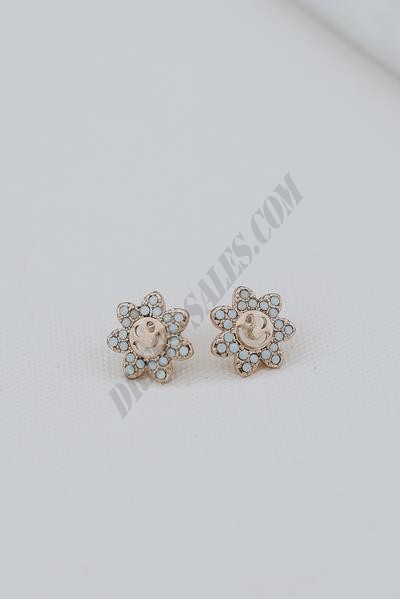 On Discount ● Lily Smiley Face Flower Stud Earrings ● Dress Up - -7