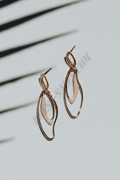 On Discount ● Ivy Gold Statement Drop Earrings ● Dress Up - -3