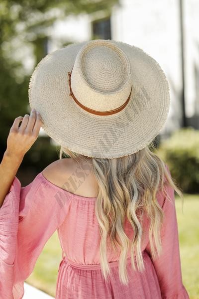 Weekends in the Sun Frayed Straw Boater Hat ● Dress Up Sales - -1