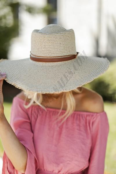 Weekends in the Sun Frayed Straw Boater Hat ● Dress Up Sales - -4
