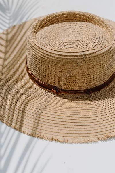 Weekends in the Sun Frayed Straw Boater Hat ● Dress Up Sales - -8