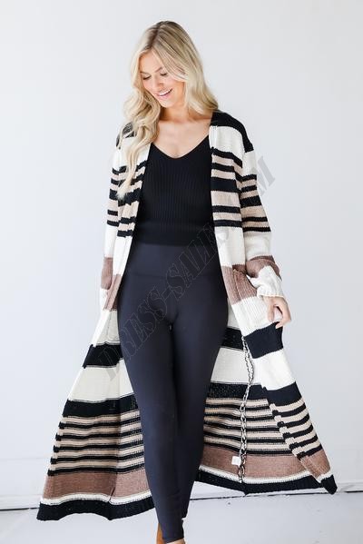 On Discount ● Just Warming Up Striped Chenille Cardigan ● Dress Up - -1