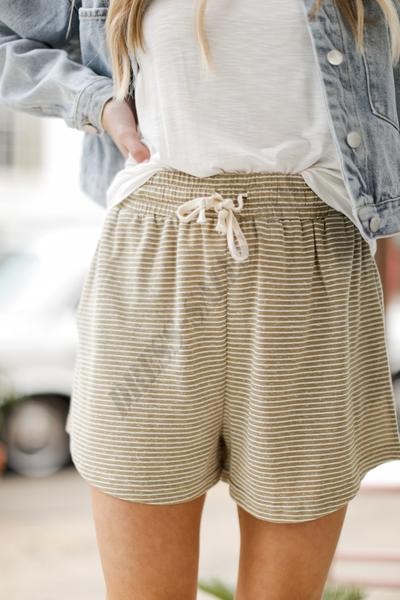 On Discount ● Abigail Striped Lounge Shorts ● Dress Up - -5