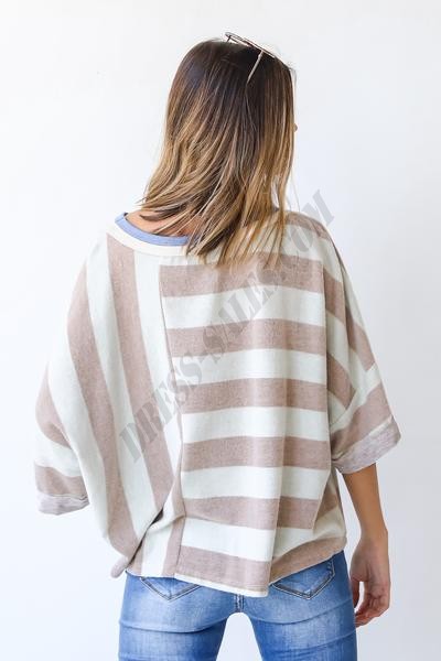 Bundled Up Oversized Striped Top ● Dress Up Sales - -1