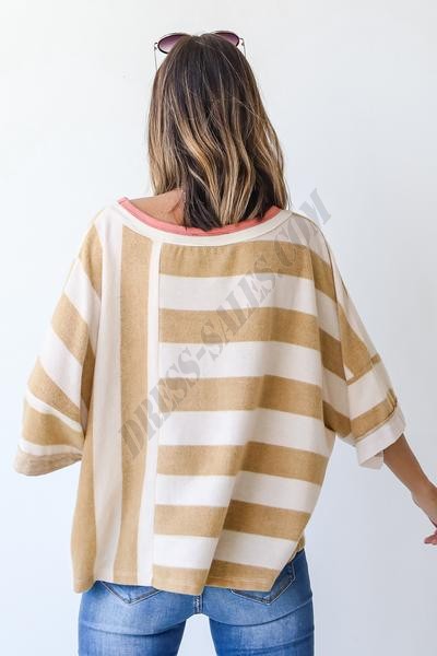 Bundled Up Oversized Striped Top ● Dress Up Sales - -2