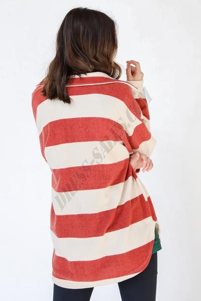On Discount ● Snug As Can Be Striped Shacket ● Dress Up - -5